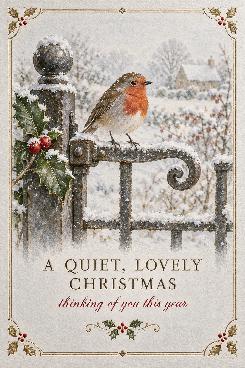 Robin on the Gate — Holidays card