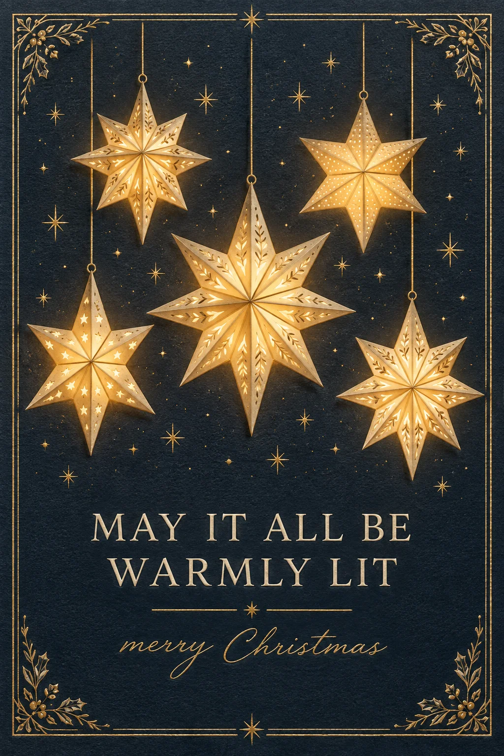 Paper Star Lanterns — Holidays card