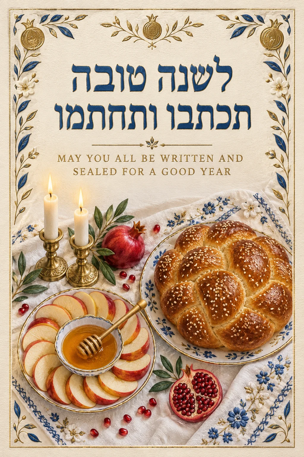 For the Whole Family - Written & Sealed — Jewish Holidays card