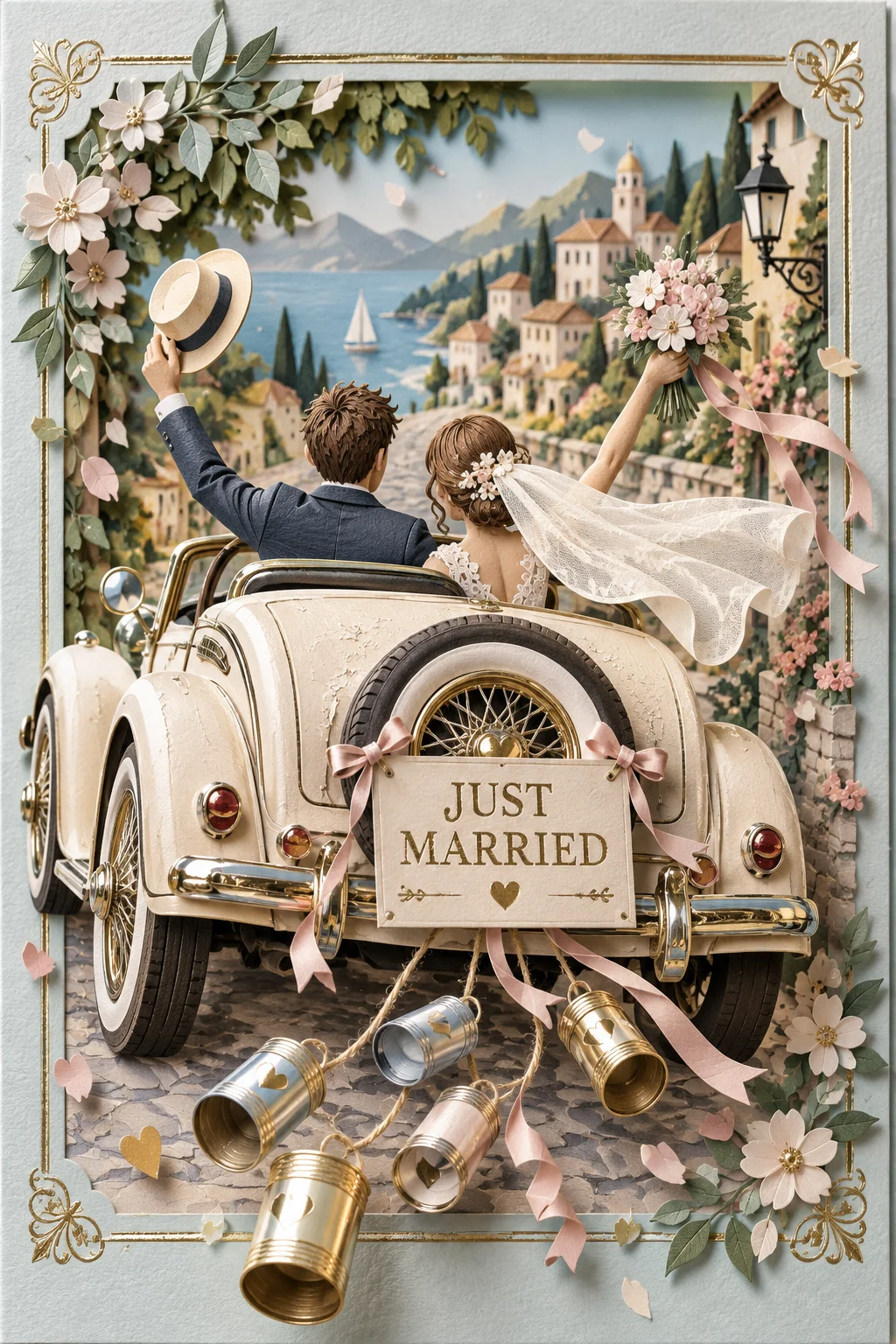 Just Married - The Paper Getaway — 3D Collection card