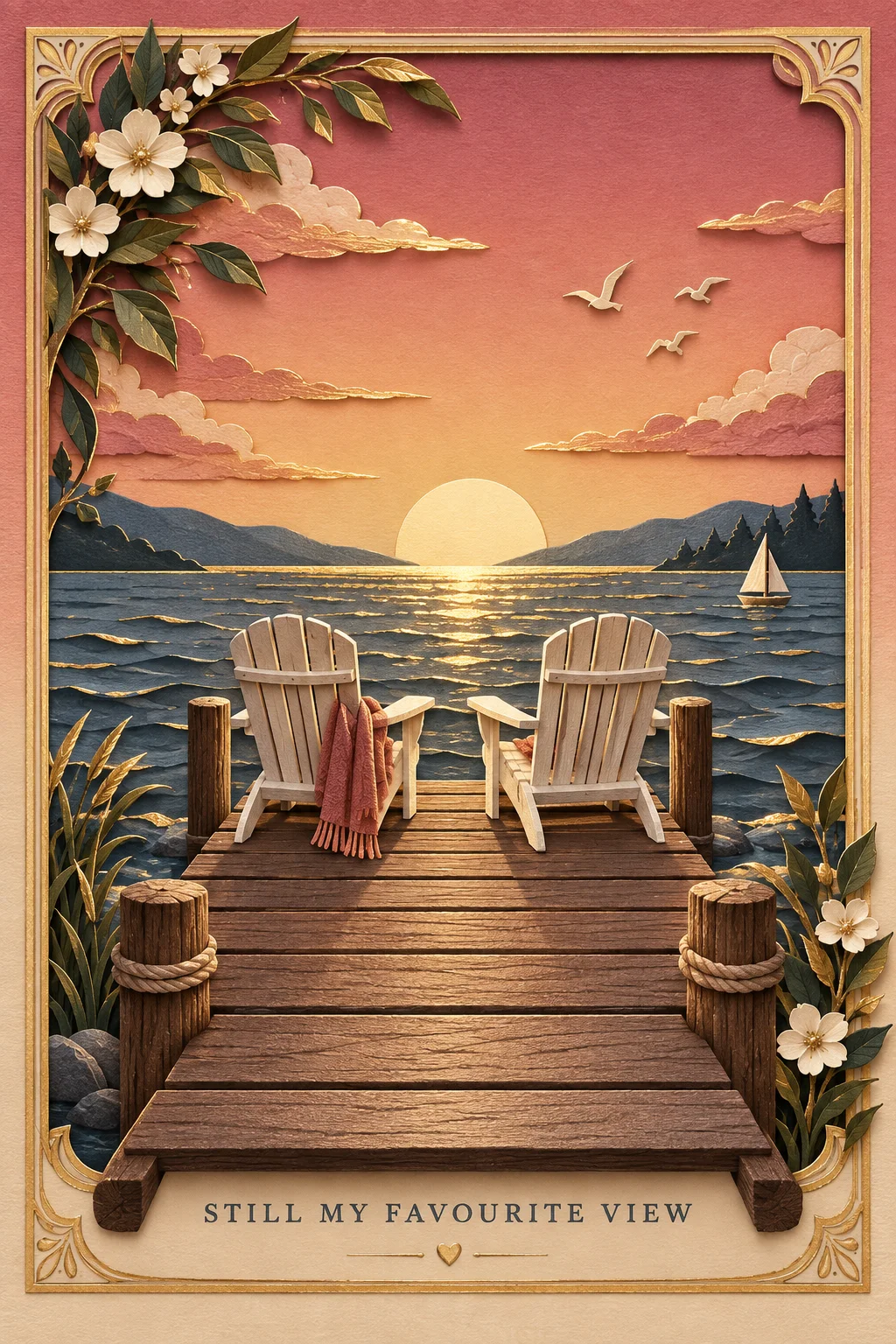 Two Chairs on the Paper Pier — 3D Collection card