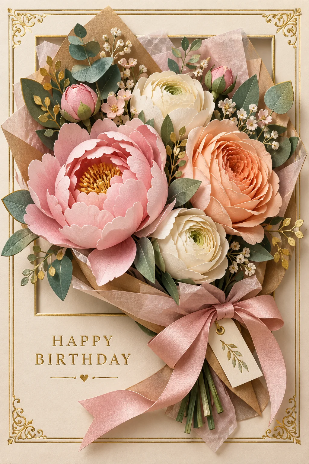 The Birthday Bouquet Unwraps — 3D Collection card