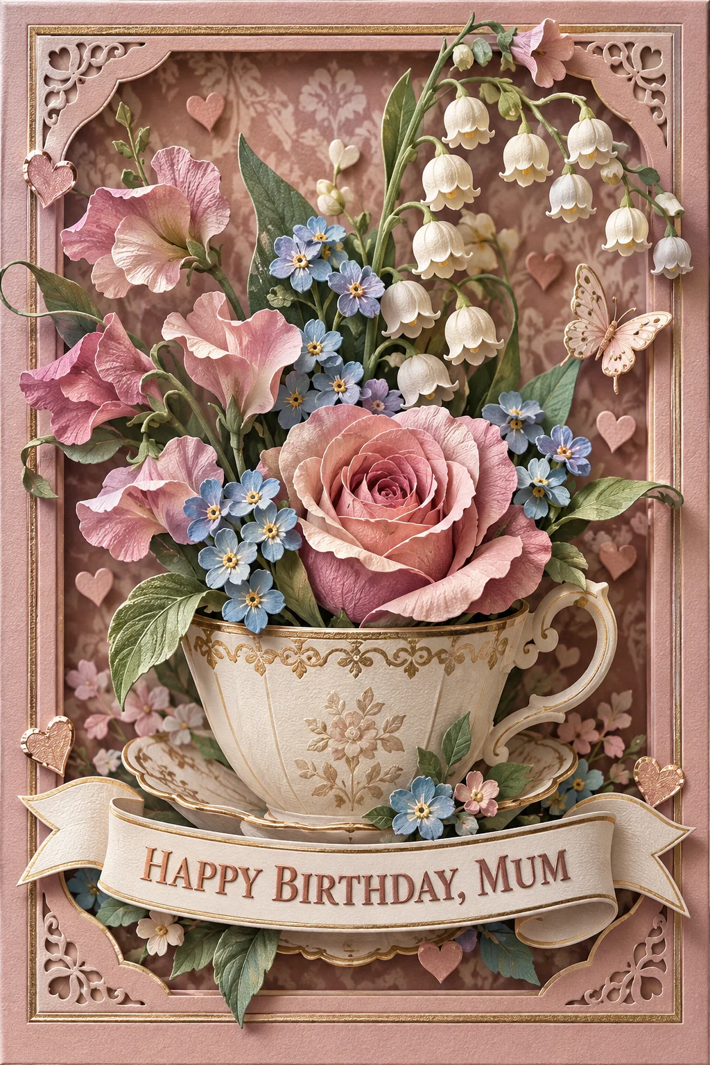 Happy Birthday, Mum - The Paper Posy — 3D Collection card