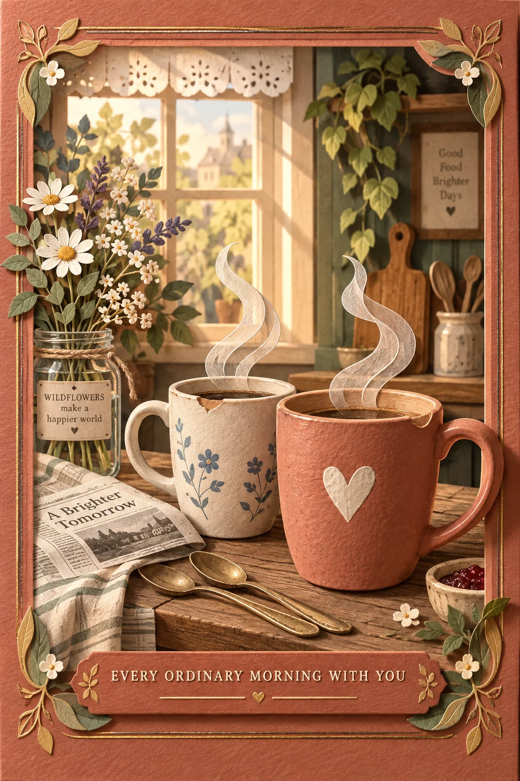 Two Cups at the Kitchen Table — 3D Collection card