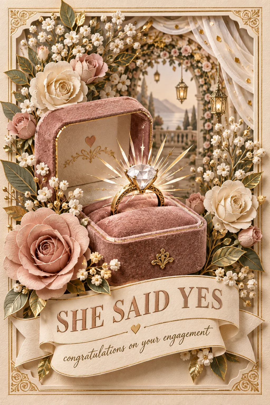 She Said Yes - The Ring Box Opens — 3D Collection card
