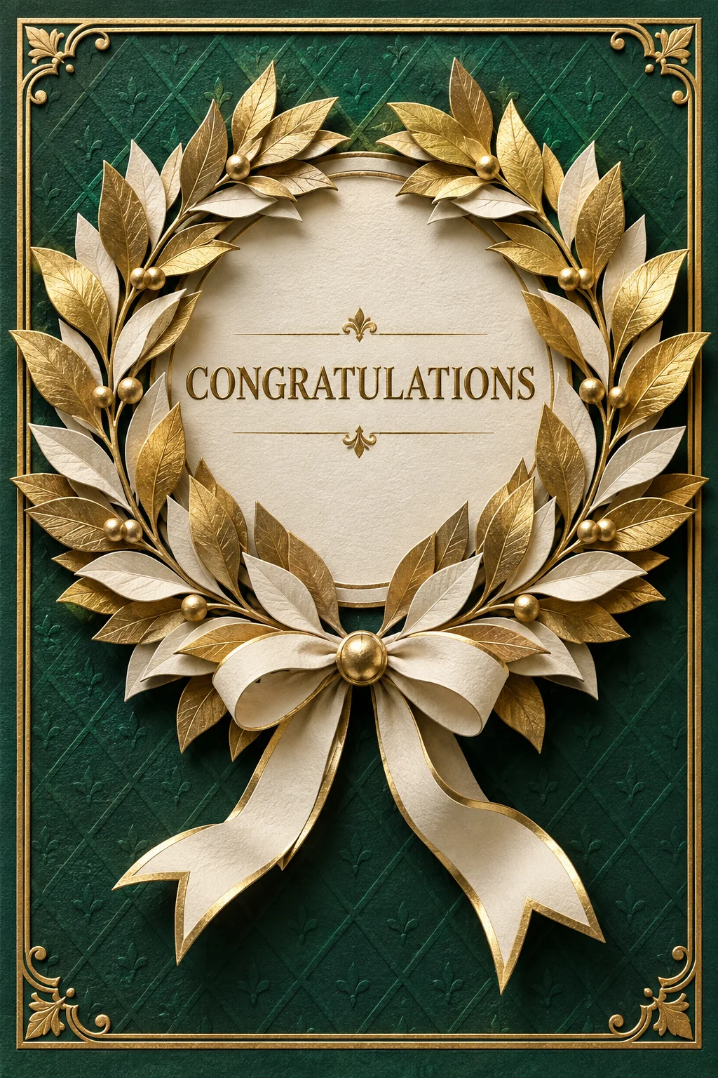 Congratulations - The Paper Laurel Wreath — 3D Collection card