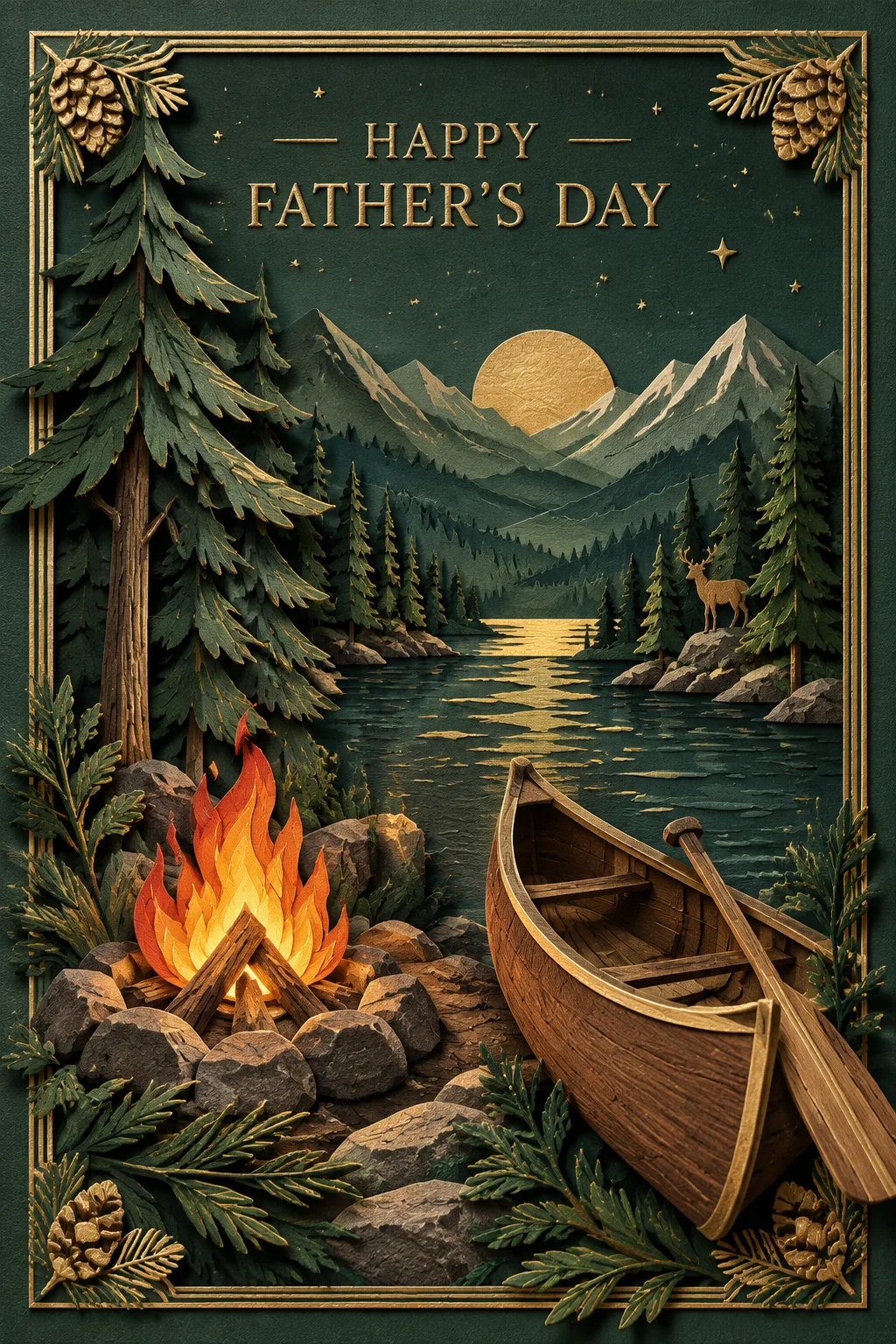For Dad - The Great Outdoors Unfolds — 3D Collection card