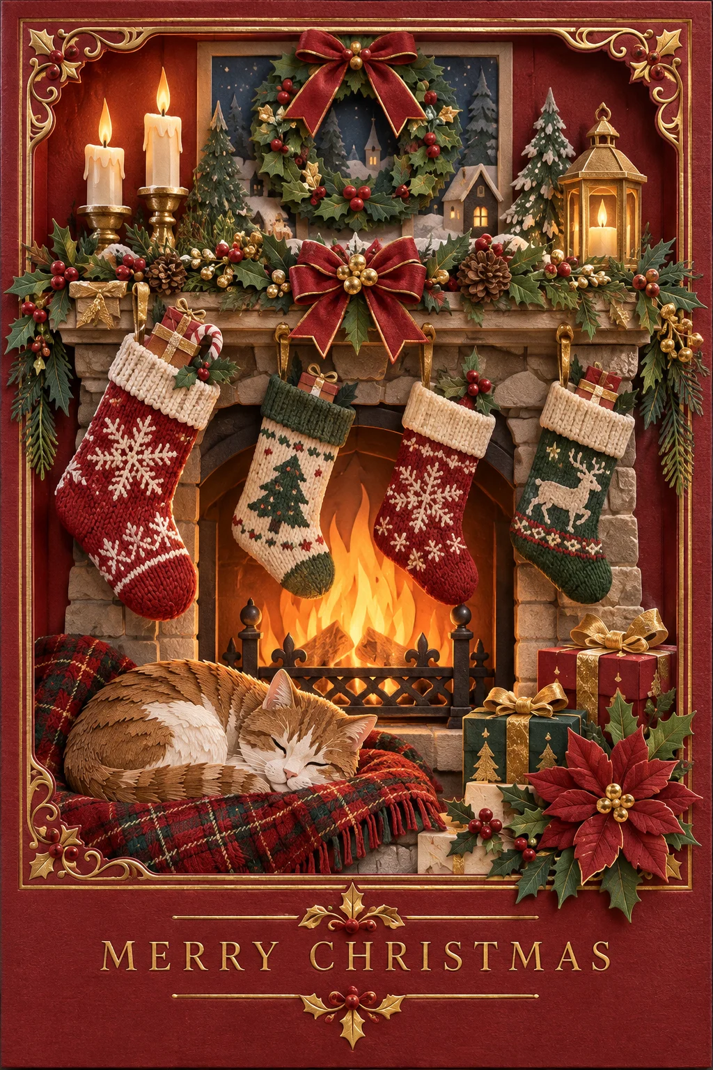 The Fireside Stockings — 3D Collection card