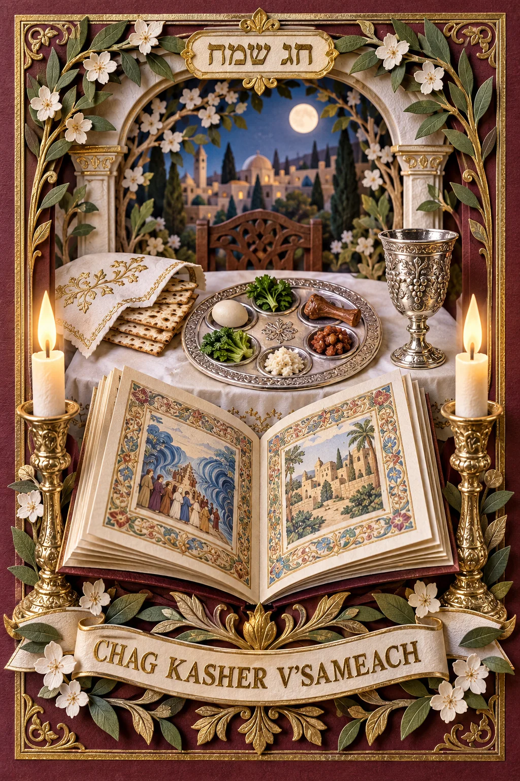 The Seder Table Unfolds — 3D Collection card