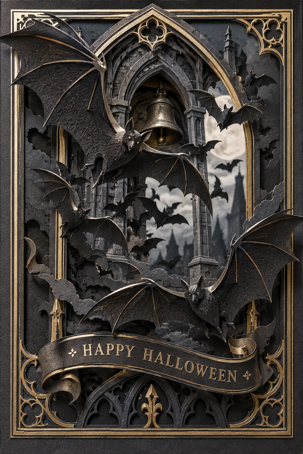Bats Pour from the Belfry — 3D Collection card