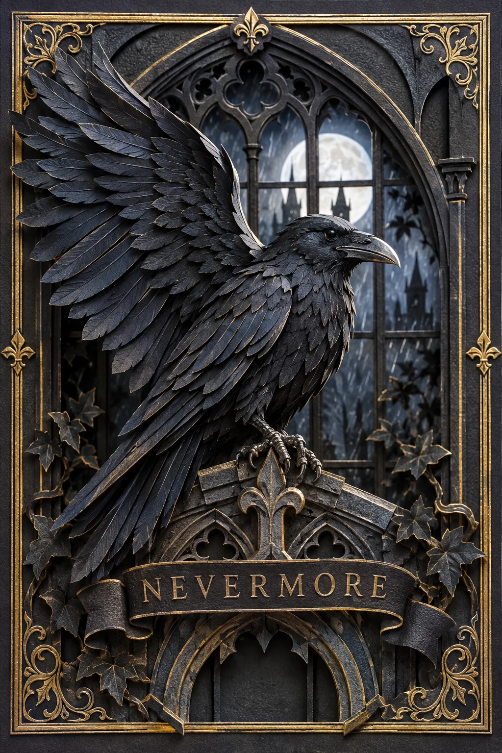 The Raven on the Gothic Arch — 3D Collection card