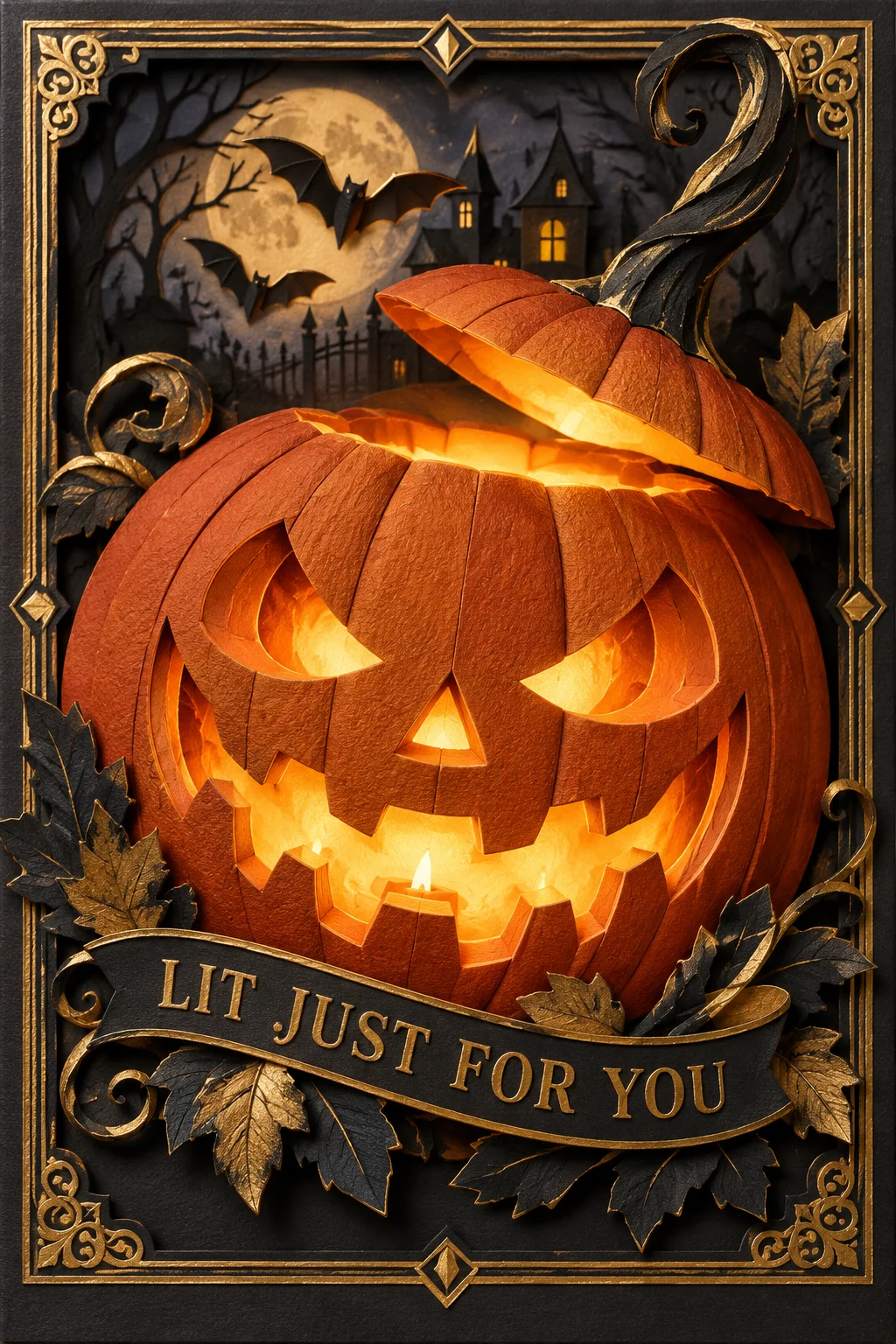The Jack-o'-Lantern Grins — 3D Collection card