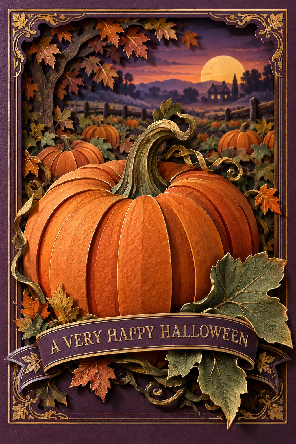 The Pumpkin Patch at Dusk — 3D Collection card