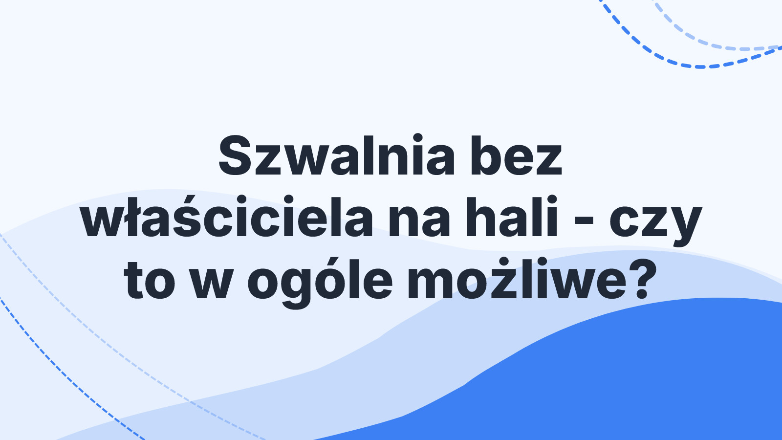 Szwalnia bez właściciela na hali - czy to w ogóle możliwe?