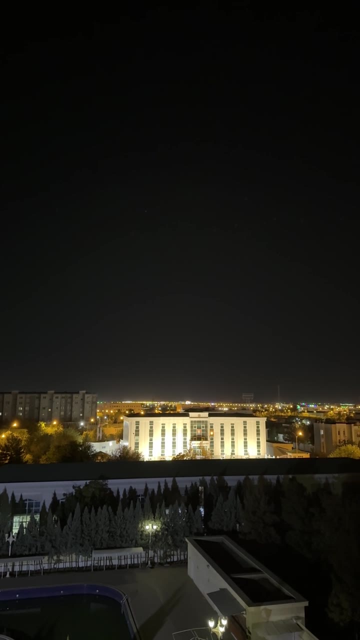Floodlit Building at Night, Mary — Turkmenistan