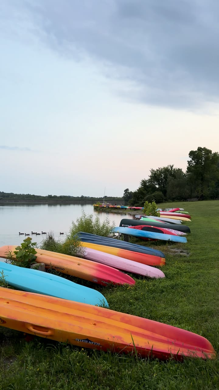 Stored Kayaks at Lake Galena — New Britain Township, United States