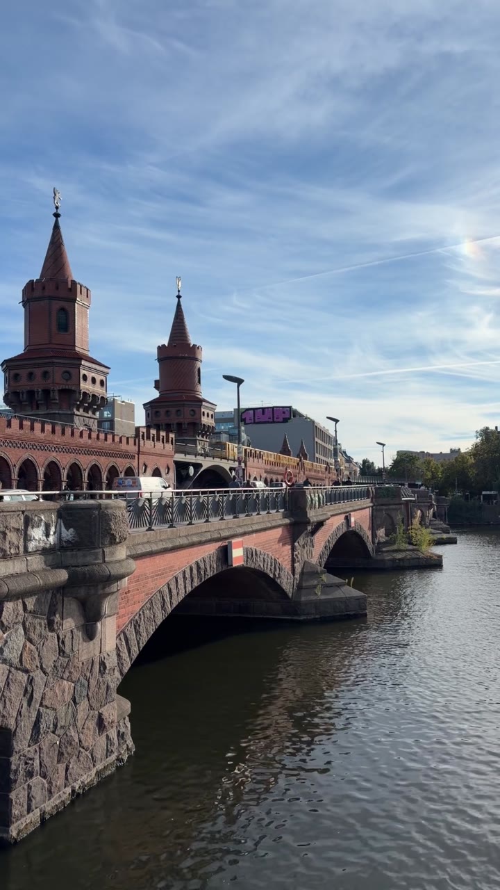 U-Bahn Train Crossing The Oberbaumbrücke — Berlin, Germany
