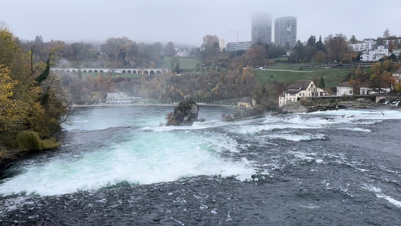 Rhine Falls, Grey November Morning — Uhwiesen, Switzerland