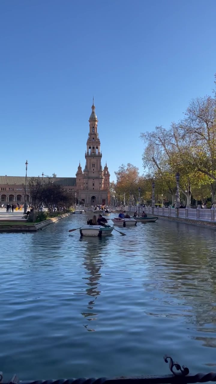 Rowing Boats on the Canal, Plaza de España — Seville, Spain