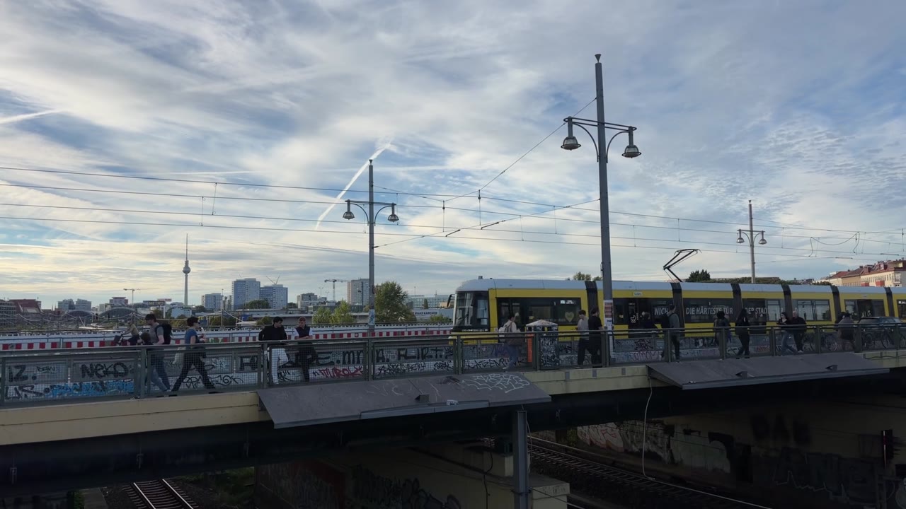 Tram Crossing Warschauer Brücke, Friedrichshain — Berlin, Germany