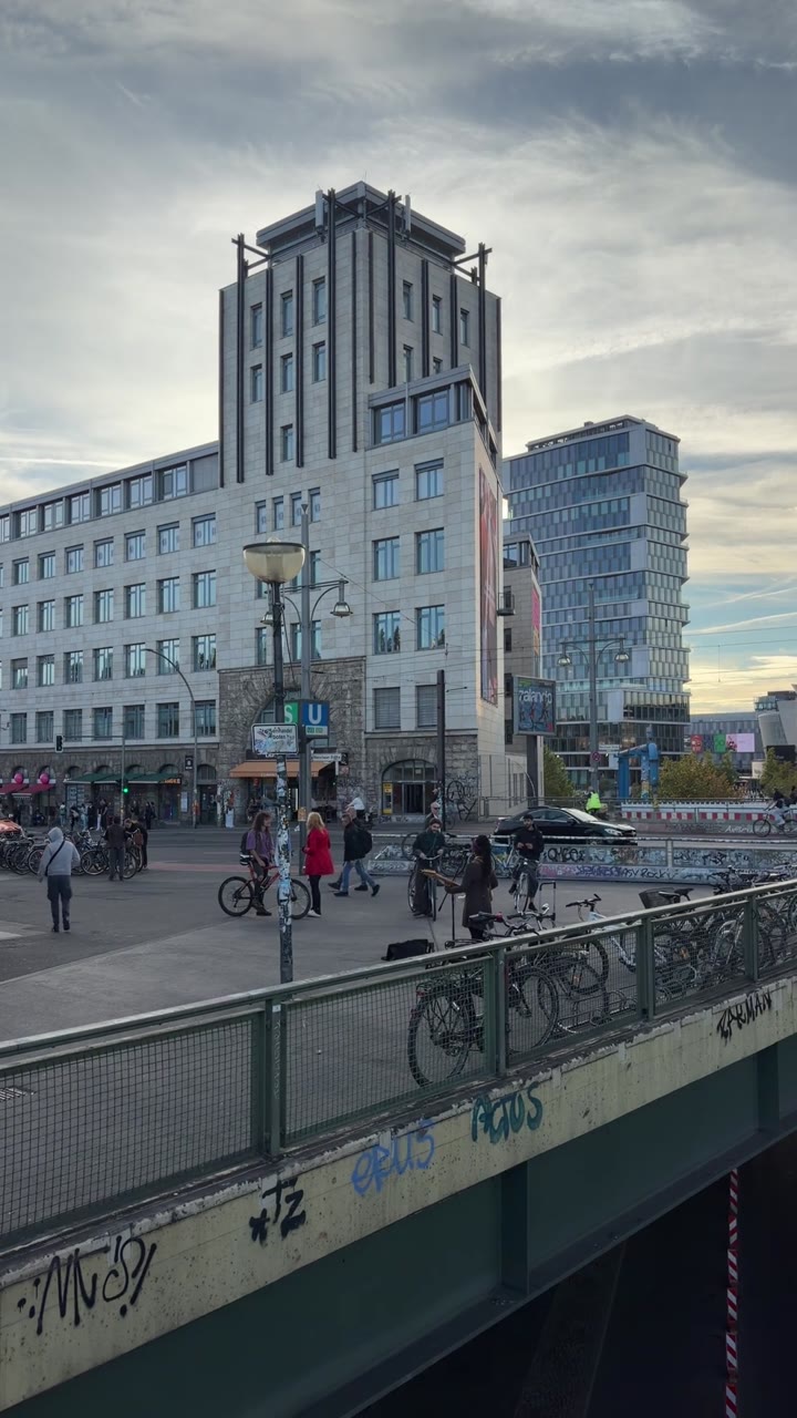 Bicycles on Warschauer Brücke, Friedrichshain — Berlin, Germany