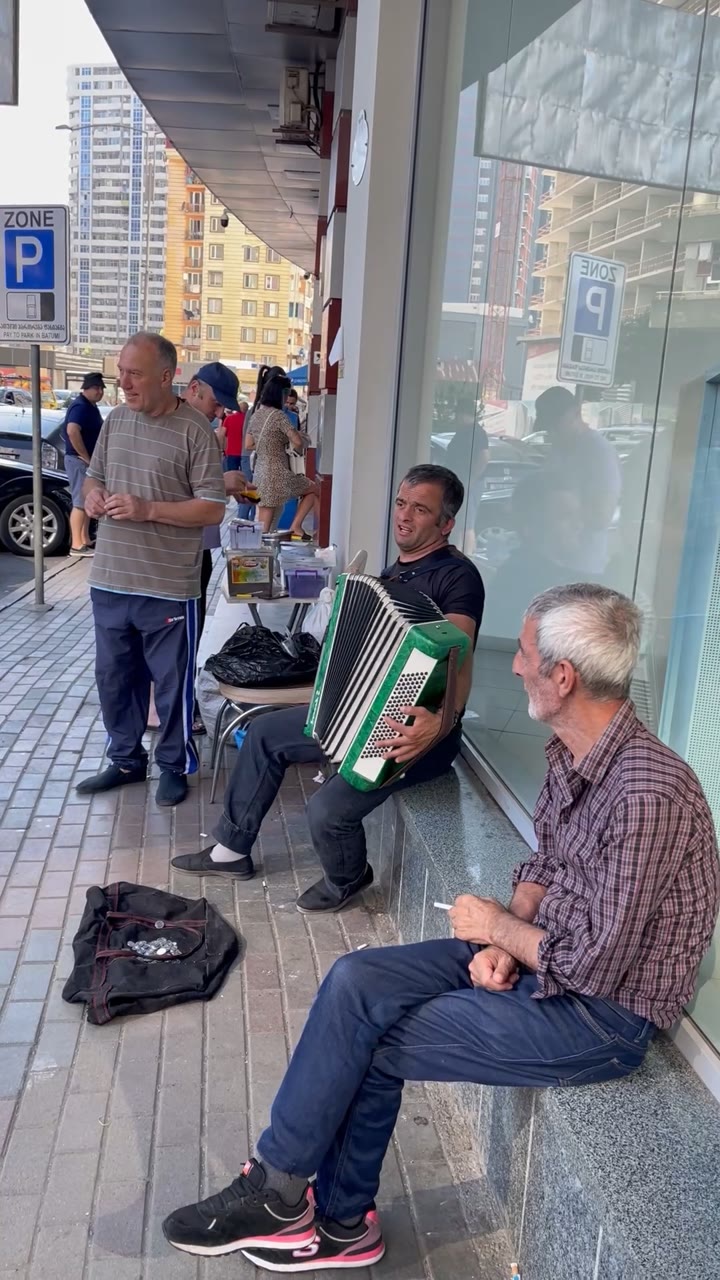 Accordion Player on a Batumi Sidewalk — Georgia
