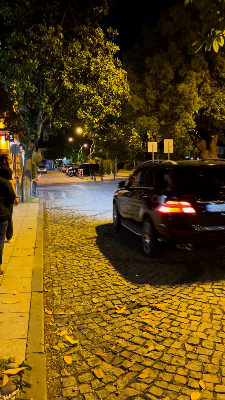 Cobblestone Street At Night, Old Batumi — Georgia