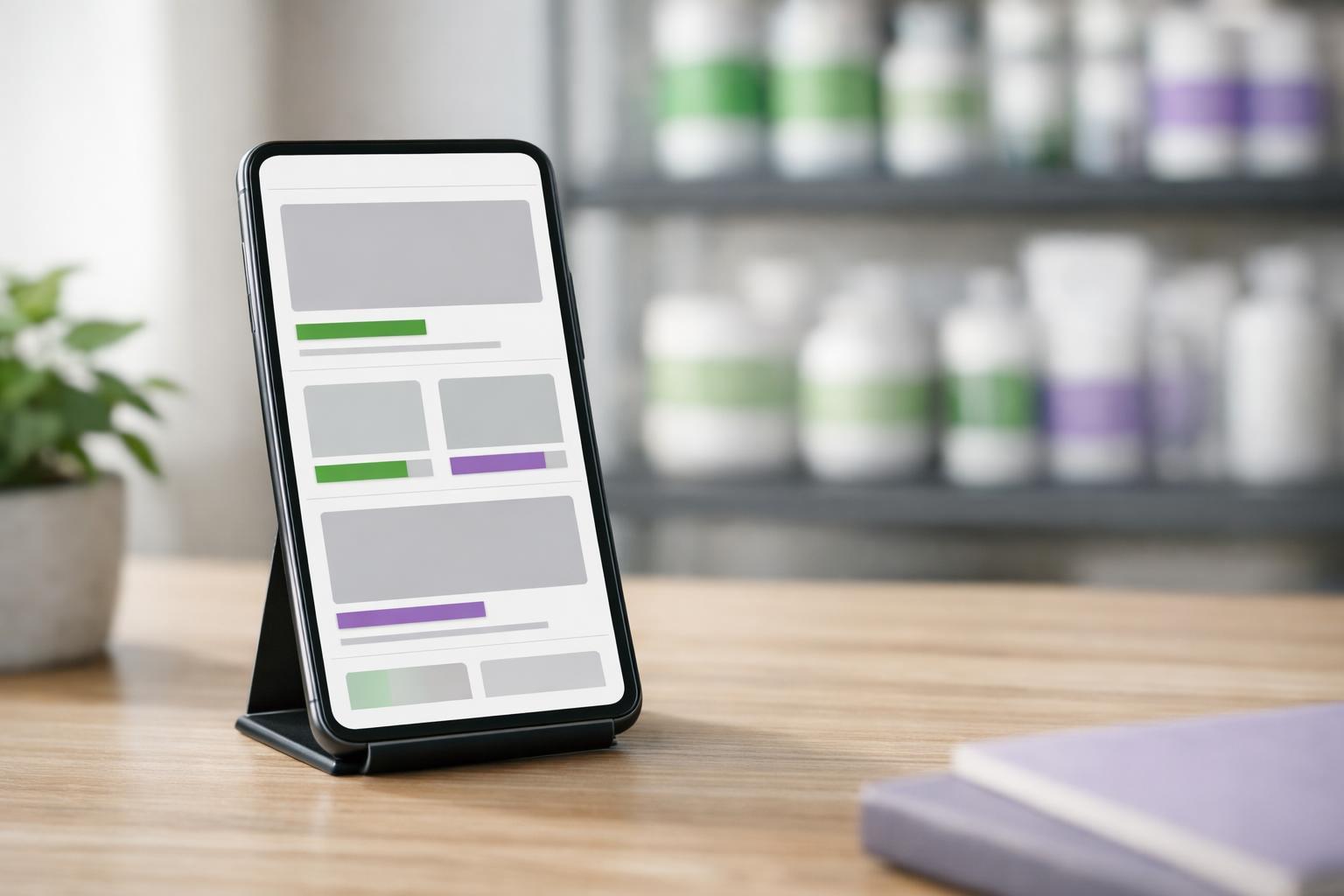 Person testet Onlineshop auf dem Smartphone