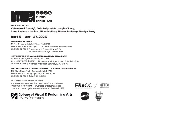 Anis Beigzadeh's Thesis show invitation card