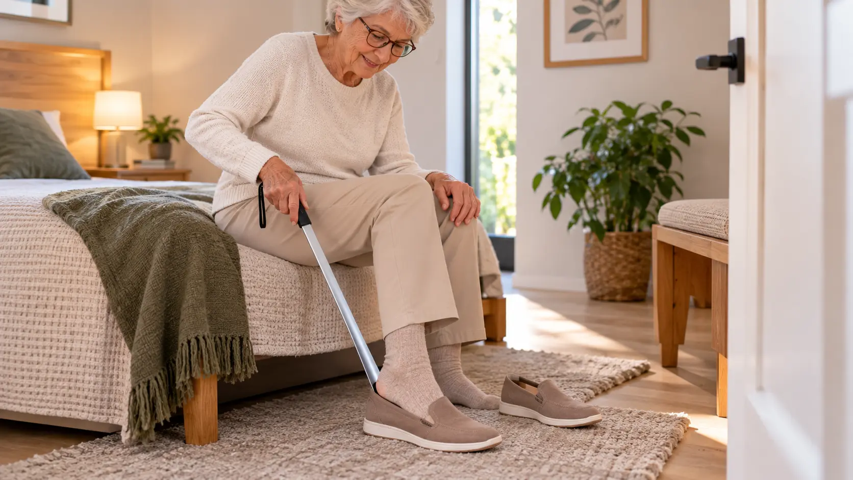 Chausse-pied long pour senior : un petit accessoire qui évite de se pencher