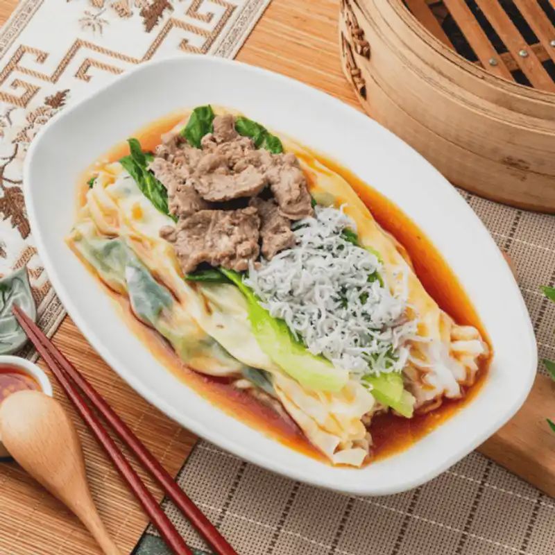 牛肉+吻仔魚雙拼腸粉