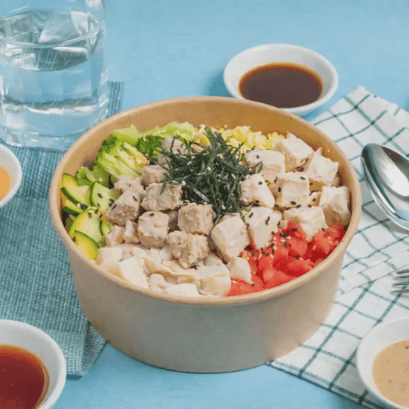 雞豬雙拼餐盒｜柚醋醬