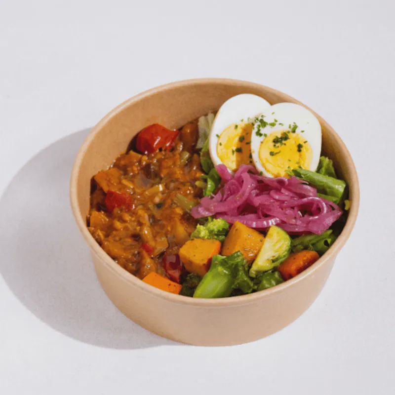 參峇燉蔬菜椰汁薑黃飯（五辛蛋奶）