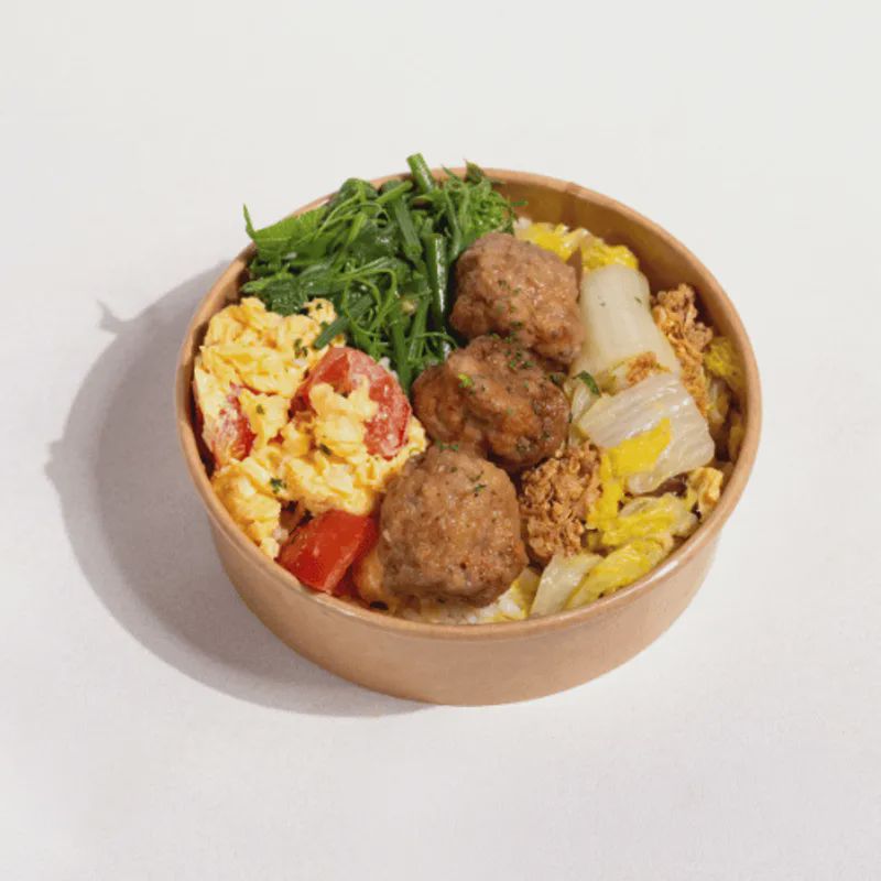滷白菜獅子頭蔬菜飯（五辛蛋素）