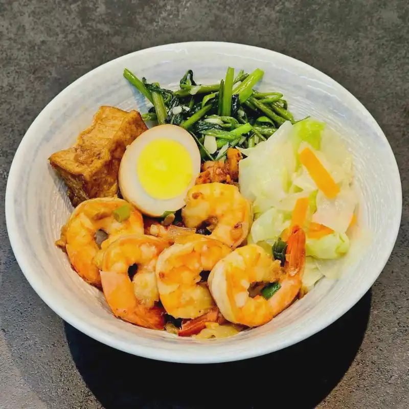 蒜香奶油去殼蝦蝦飯