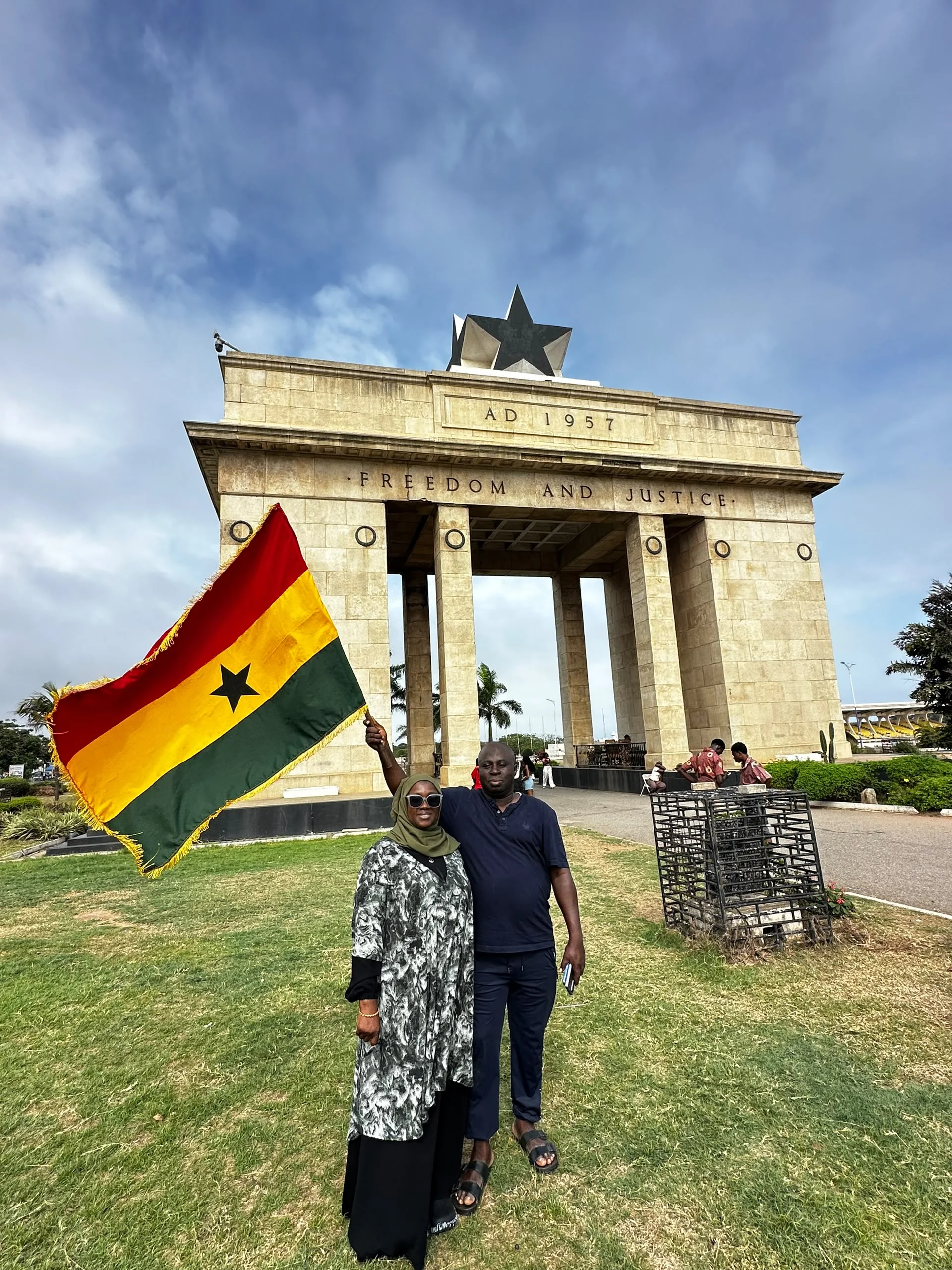 Ghana Flag and Independence Arch