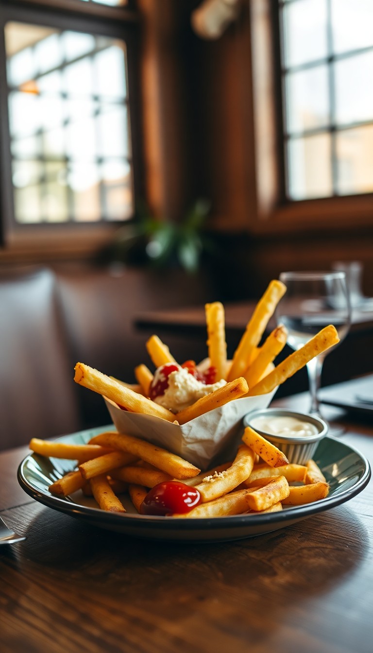 Frites + mayo / ketchup V