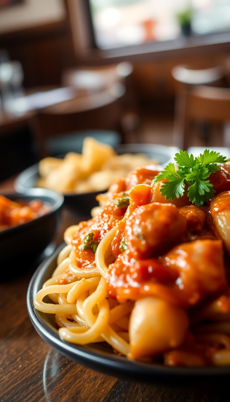 Garnalen, Bief en kipfile Chili en Knoflook "Compleet"