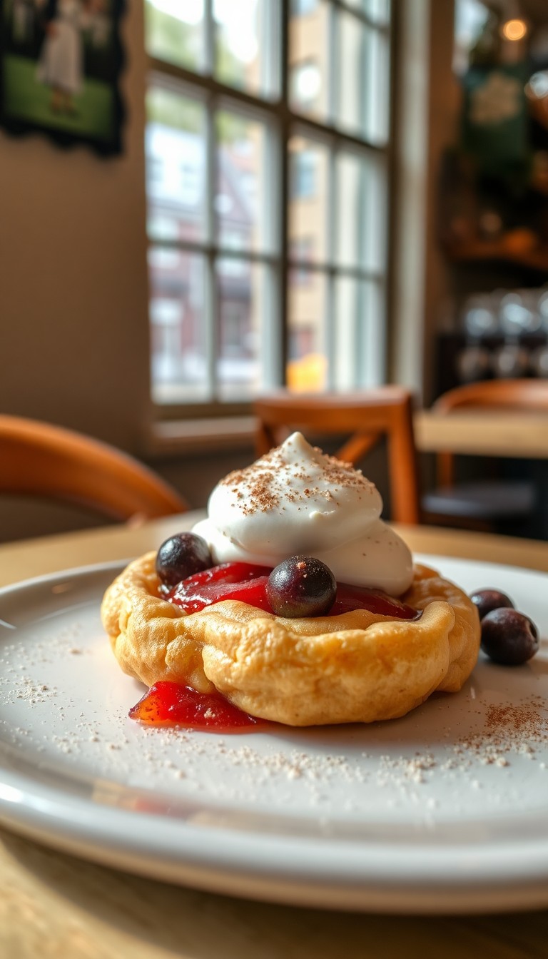 Met warme kersen en slagroom