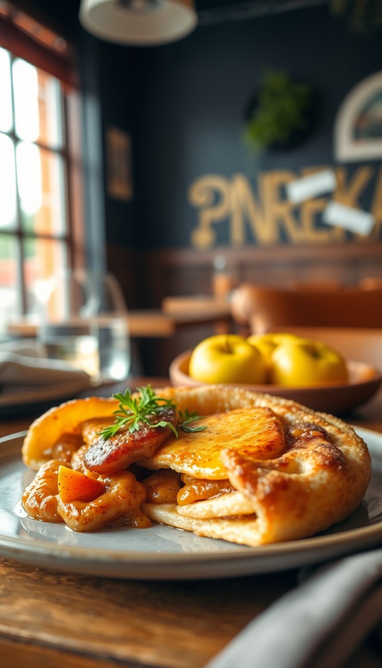 Pannenkoek met spek en appel