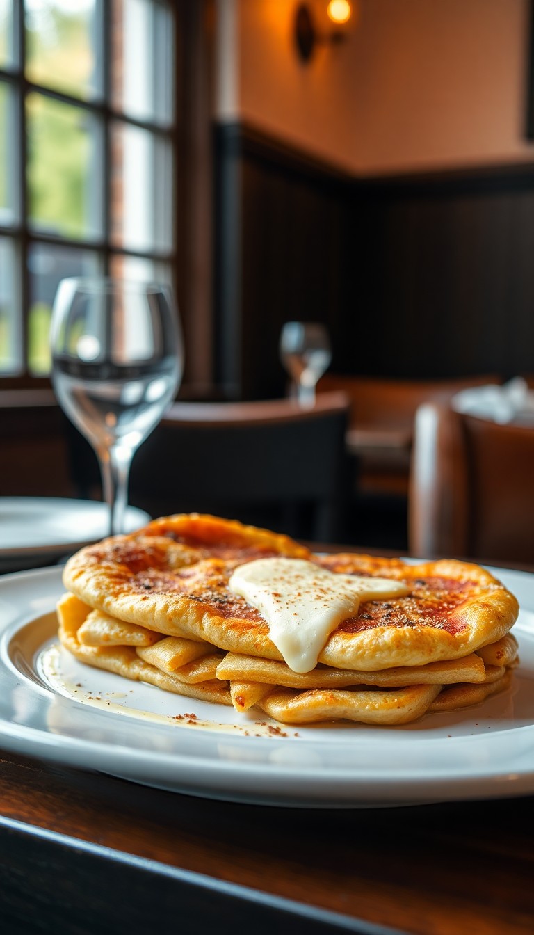 Pannenkoek met spek en kaas