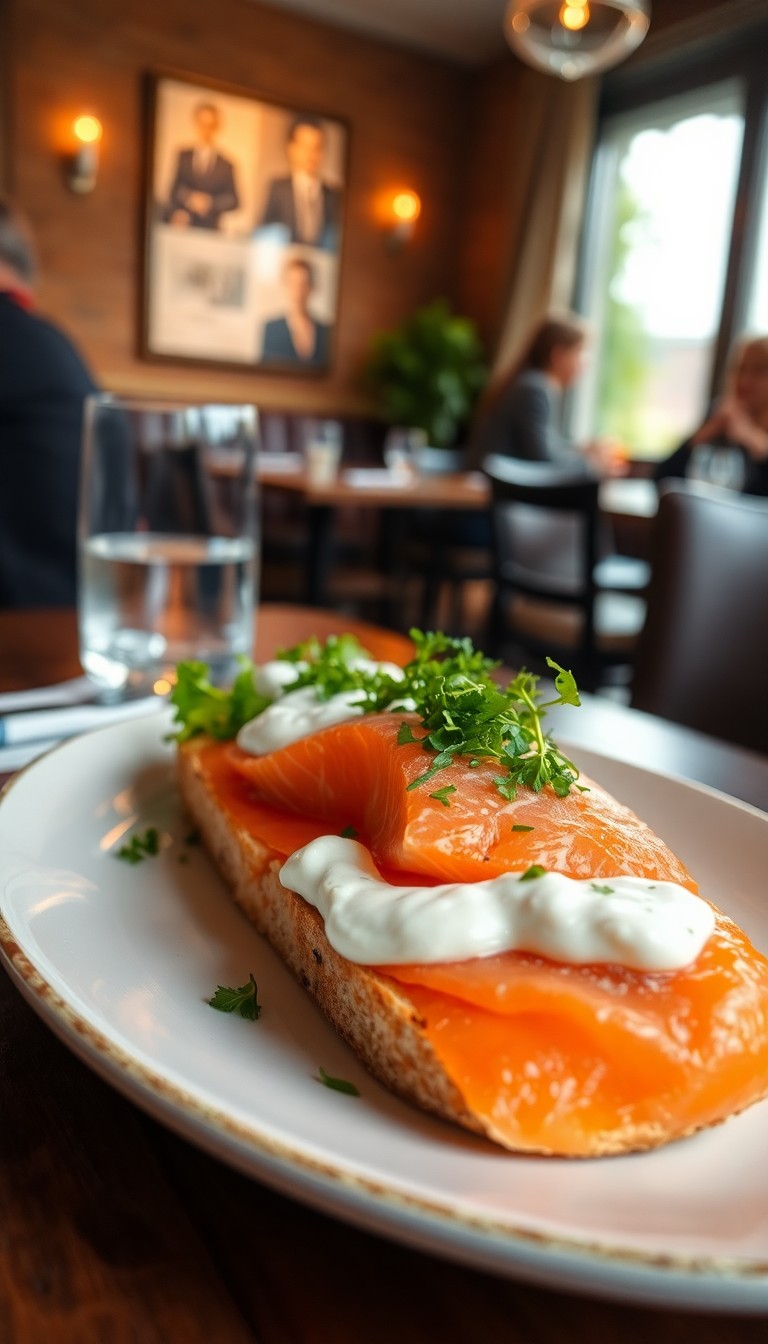 Smoked salmon with tzatziki