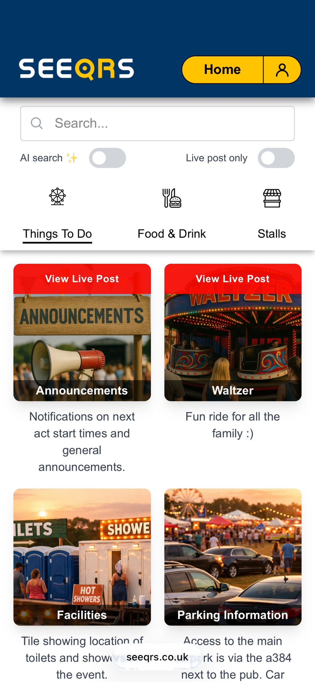 SEEQRS app preview screen 1