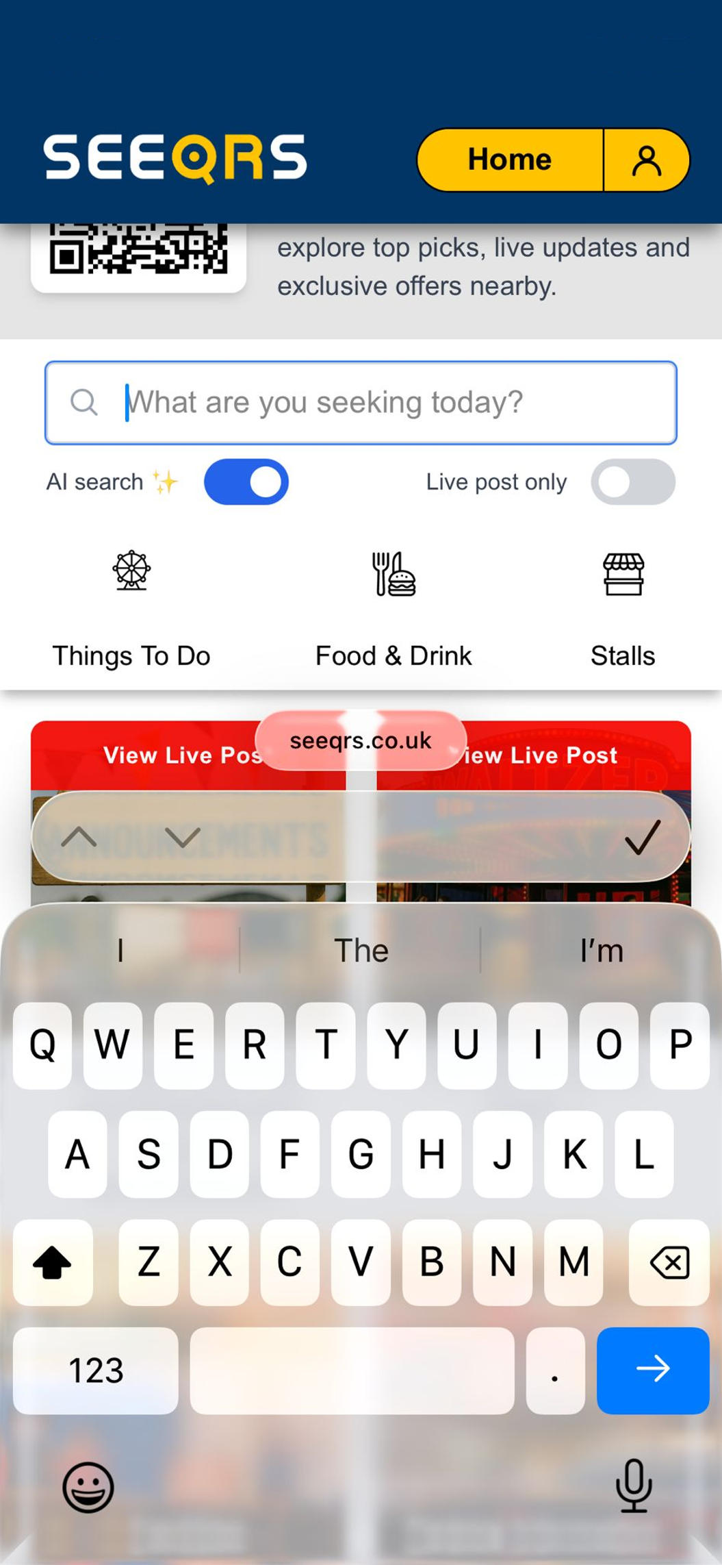 SEEQRS app preview screen 3