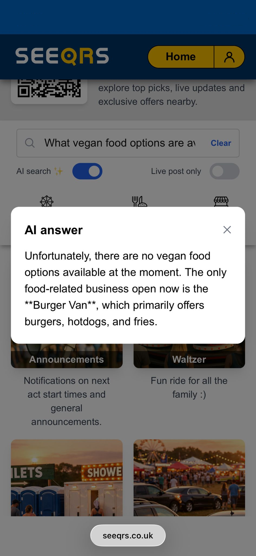 SEEQRS app preview screen 4