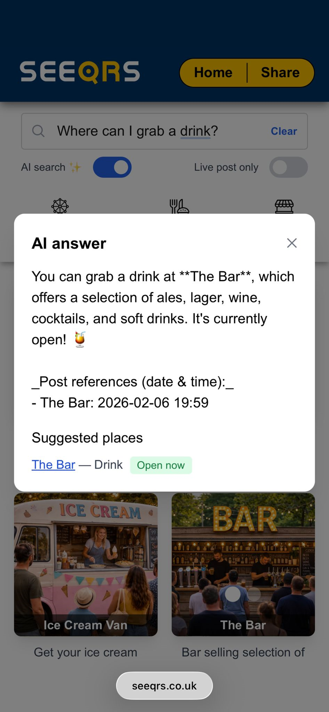 SEEQRS app preview screen 5