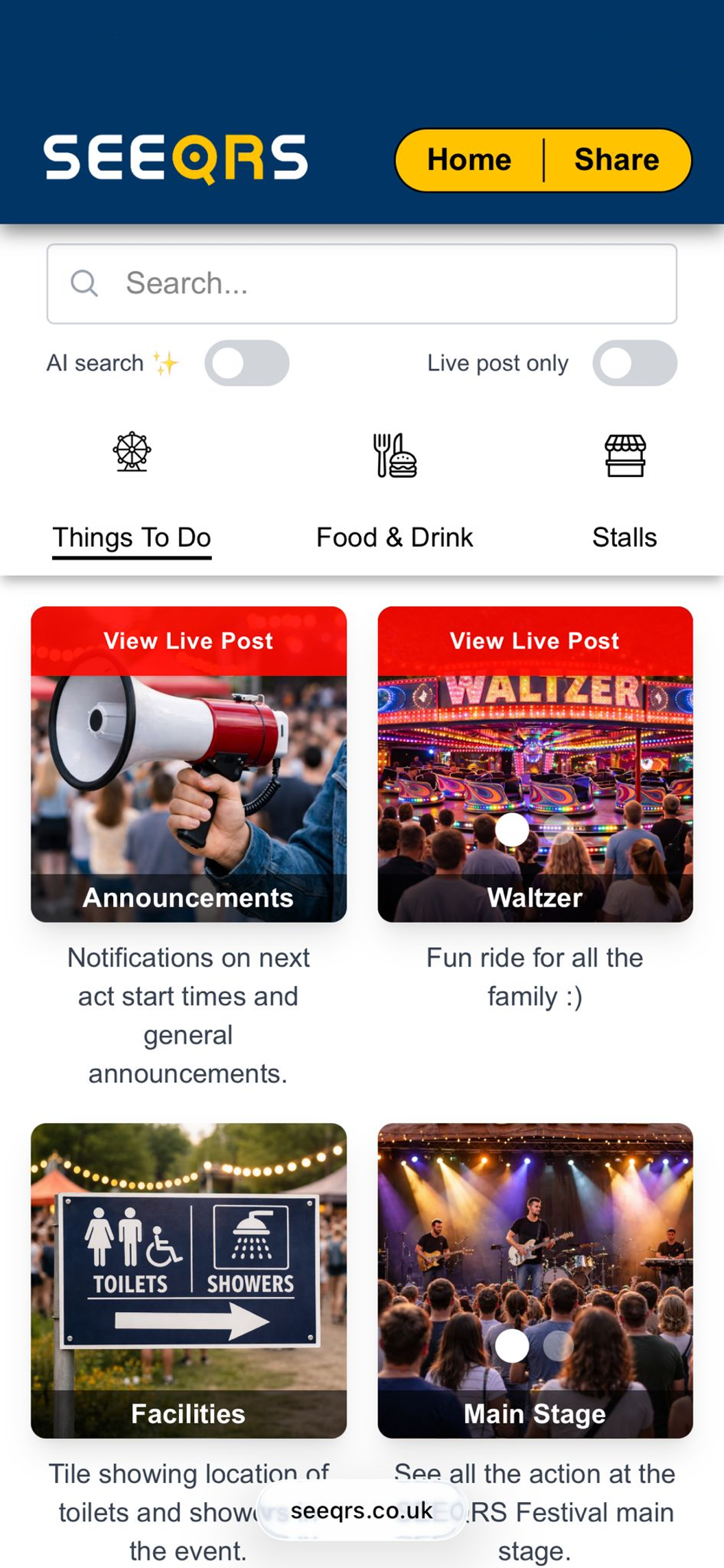 SEEQRS app preview screen 1