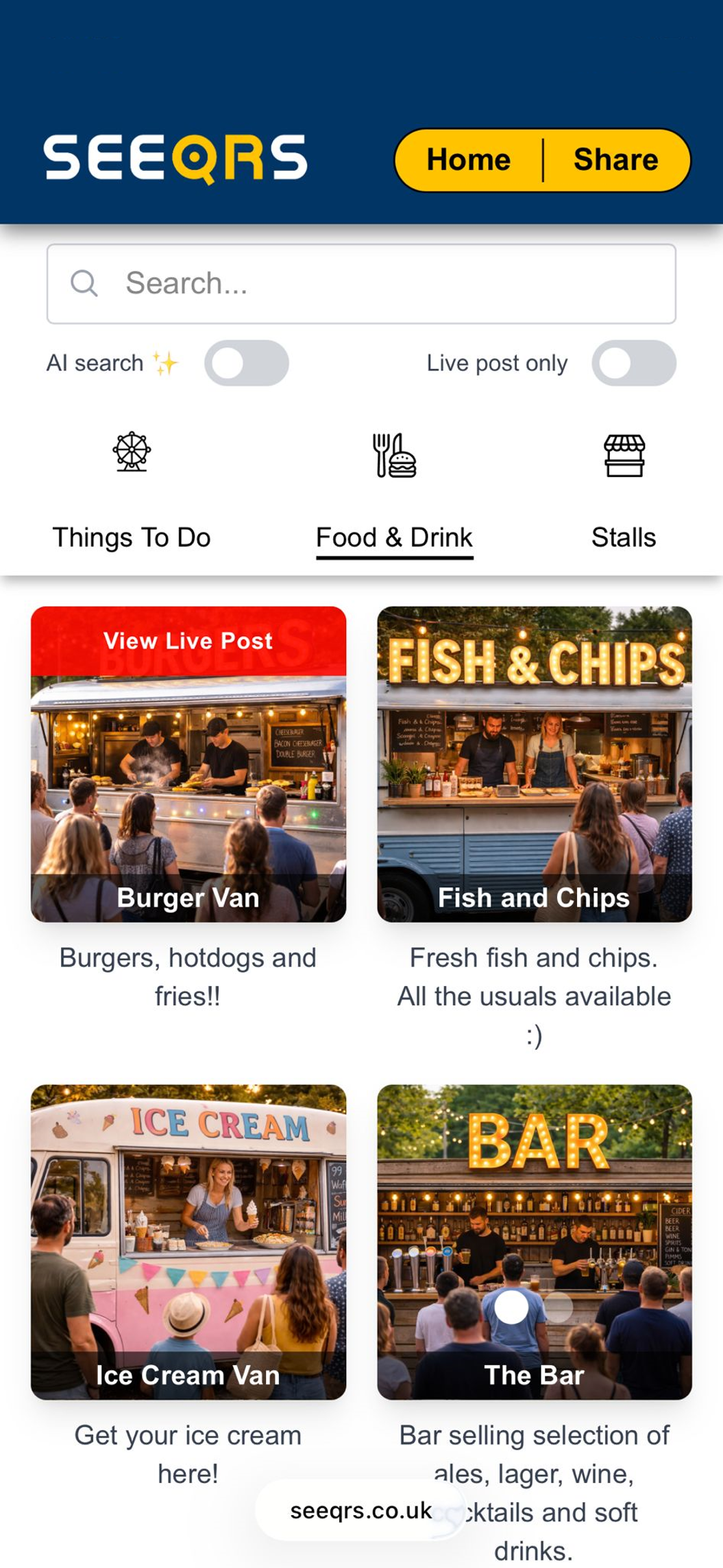 SEEQRS app preview screen 2