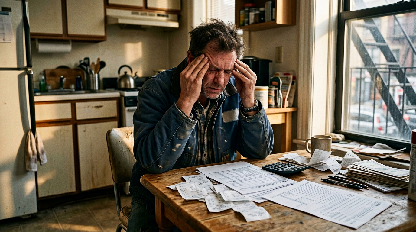 Stressed owner operator overwhelmed by 1099 tax prep and documents, needing business tax planning services.