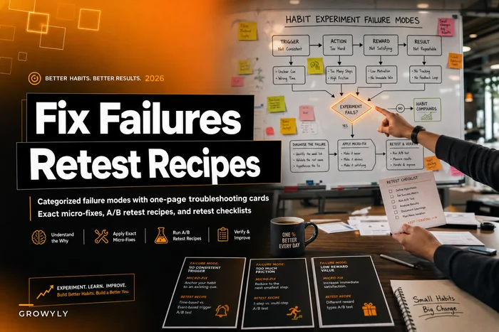 Habit Experiment Failure Modes: Exact Fixes and Retest Recipes